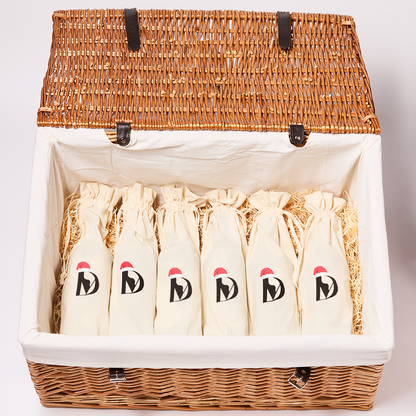 Large Wicker Hamper 12 bottle Di-vine Wines Christmas Hamper
