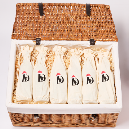 Large Wicker Hamper 12 bottle Di-vine Wines Christmas Hamper