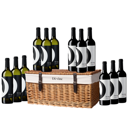 Large Wicker Hamper 12 bottle Di-vine Wines Christmas Hamper