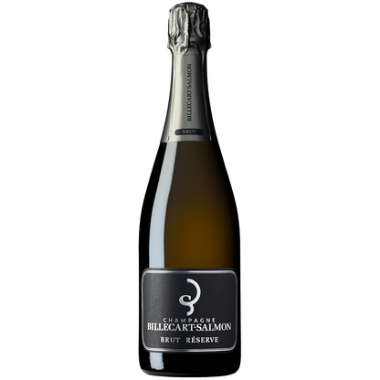 Front view of Billecart-Salmon Brut Resérve 75cl bottle on white background