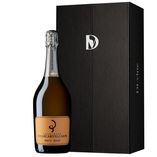 Billecart-Salmon Brut Rosé in a single bottle elevator box