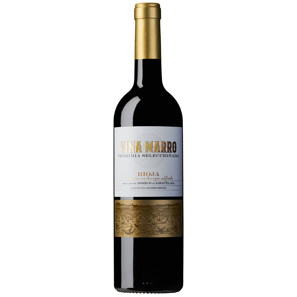 front view of a bottle of Domeco de Jarauta Vina Marro Vendimia Seleccionada 2020 Rioja on a white background