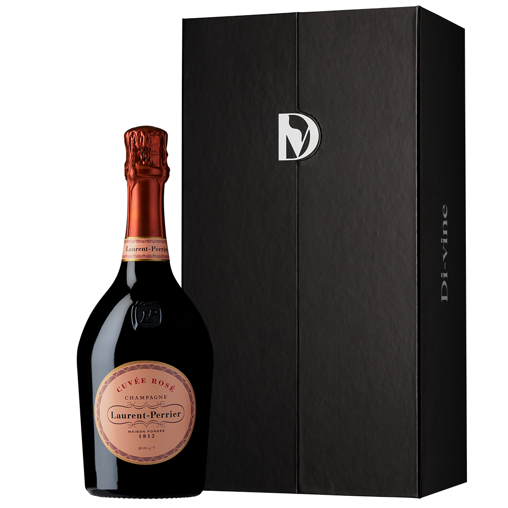 Laurent-Perrier Rosé in a single bottle elevator gift box