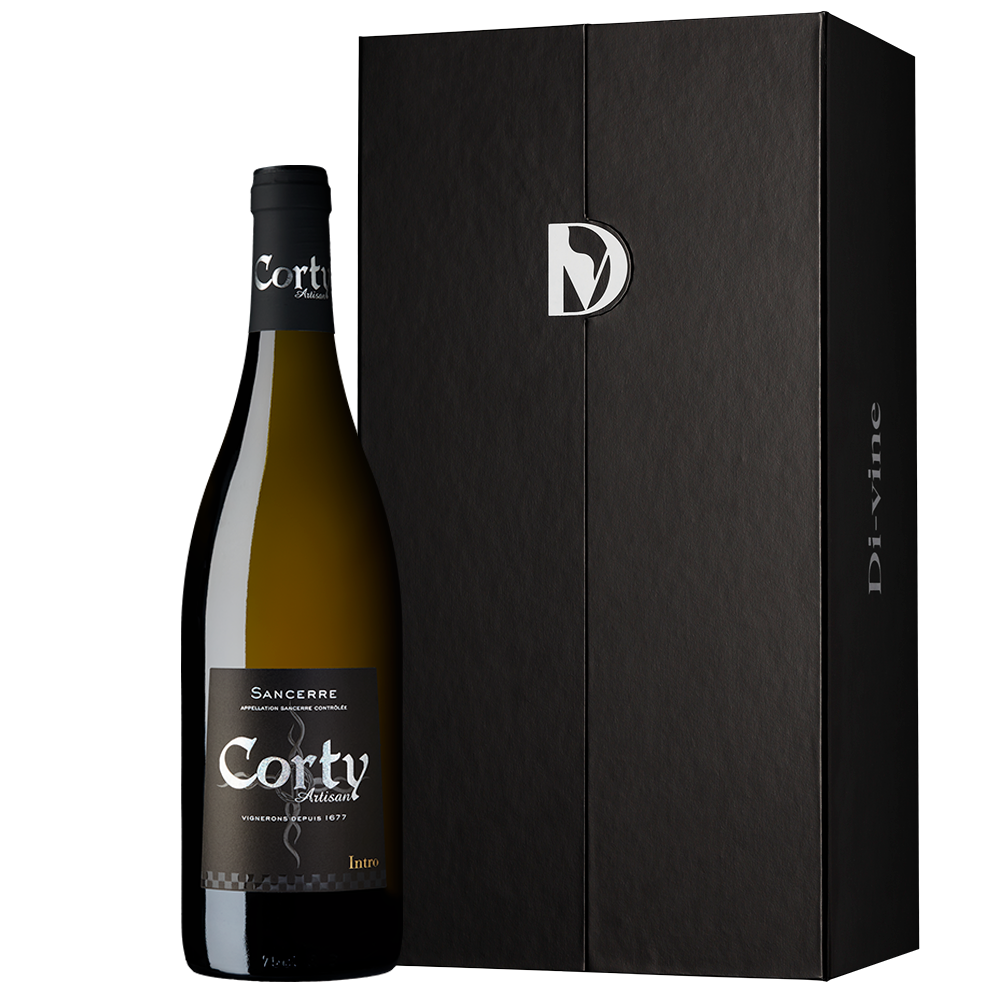 Moreux Corty Sancerre Blanc Intro 2022 in a single bottle elevator box