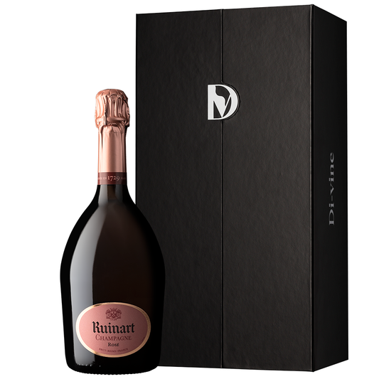 Ruinart Rosé in a single bottle elevator gift box